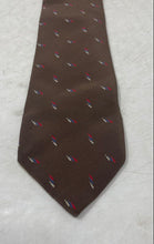 Load image into Gallery viewer, Paco Rabanne Mens Brown Printed Keeper Loop Formal Adjustable Pointed Tie
