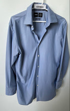 Load image into Gallery viewer, Boss Mens Blue Sharp Fit Long Sleeve Spread Collar Dress Shirt Size 16
