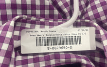 Load image into Gallery viewer, Hugo Boss Mens Purple White Check Long Sleeve Regular Fit Dress Shirt Sz 15 1/2
