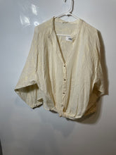 Load image into Gallery viewer, Zara Womens Ivory Striped Long Sleeve Button Front Blouse Top Size Small
