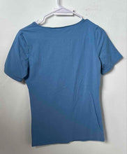 Load image into Gallery viewer, Tahari Womens Blue Short Sleeve Square Neck Stretch Pullover T-Shirt Size S
