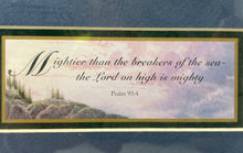 Load image into Gallery viewer, Thomas Kinkade Clearing Storms Accent Lighthouse Gold Frame Psalm Art Painting
