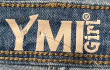 Load image into Gallery viewer, YMI Girls Blue Denim Medium Wash Distressed Skinny Leg Jeans Size 8 With Tag
