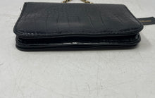 Load image into Gallery viewer, Bebe Womens Fabiola Black Croc-Embossed Leather Chain Strap Crossbody Bag W/ Tag
