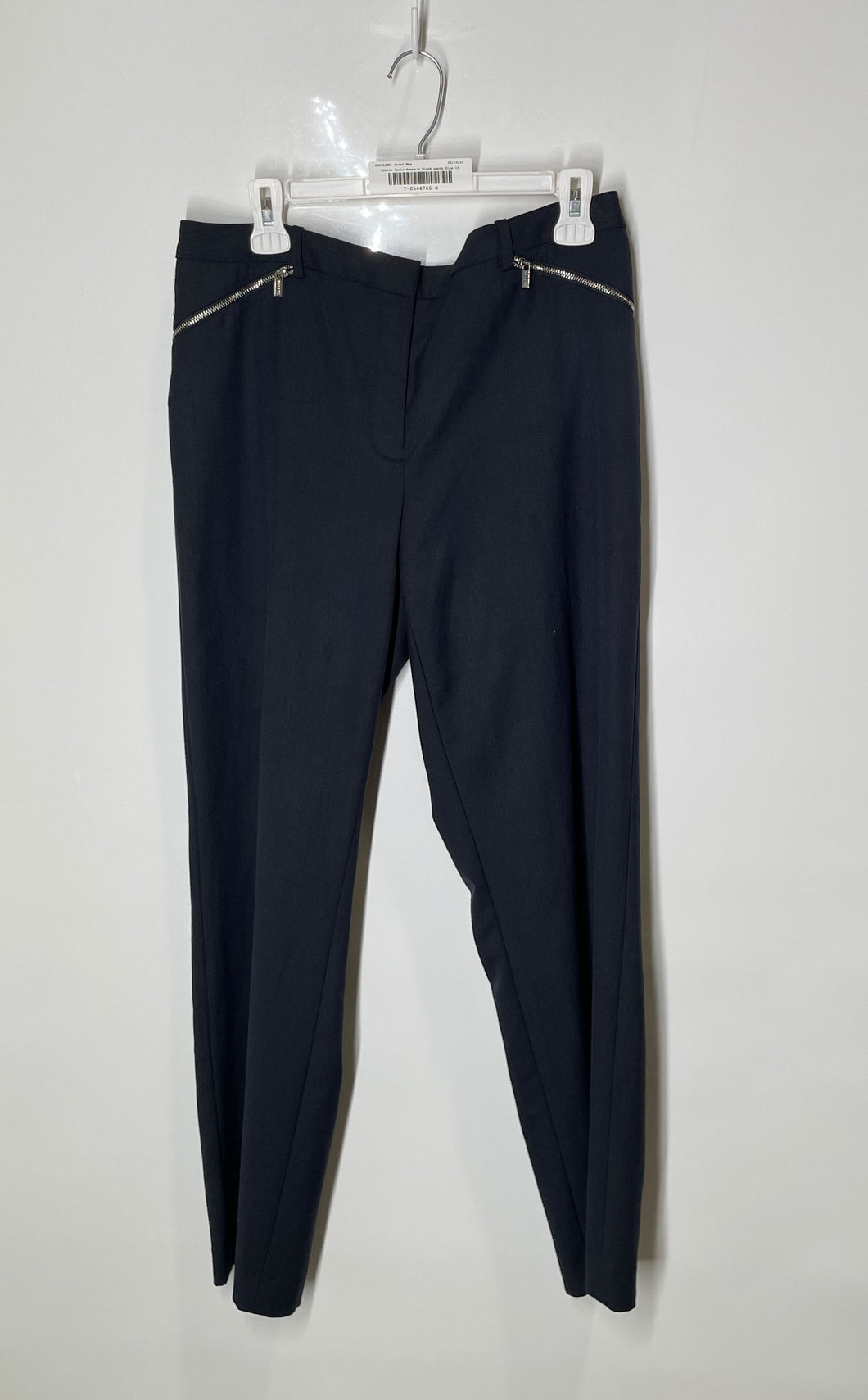 Calvin Klein Womens Black Flat Front Straight Leg Dress Pants Size 10