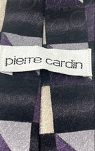 Load image into Gallery viewer, Pierre Cardin Mens Black Purple Check Silk Adjustable Pointed Tie One Size
