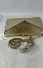 Load image into Gallery viewer, Urban Expressions Womens Riva Gold Leather Chain Strap Envelope Clutch Bag w/Tag
