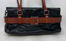 Load image into Gallery viewer, Luz Da Lua Womens Black Inner Pockets Double Handle Shoulder Handbag

