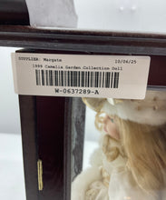 Load image into Gallery viewer, 1999 Camellia Garden Collection Floral Dress Porcelain Doll On Wooden Display
