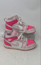 Load image into Gallery viewer, Nike Kids Air Jordan 1 Mid Pink And White Leather Sneakers Shoes Size 13C
