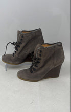Load image into Gallery viewer, J.Crew Womens Buckley 24673 Gray Leather Wedge Heels Ankle Bootie Boots Size 8.5
