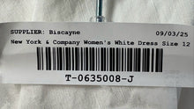 Load image into Gallery viewer, New York &amp; Company Womens White Sleeveless Round Neck Shift Dress Size 12
