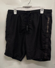 Load image into Gallery viewer, Armani Exchange Mens Black Elastic Waist Drawstring Boxer Swim Shorts Size Large
