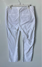 Load image into Gallery viewer, Loft Womens White Flat Front Slash Pockets Straight Leg Chino Pants size 4
