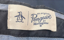 Load image into Gallery viewer, An Original Penguin Mens Black Flat Front Straight-Leg Trouser Pants Size 33/32
