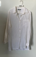 Load image into Gallery viewer, Lauren Ralph Lauren Womens White Striped Long Sleeve Button-Up Shirt Size Large
