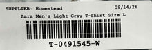 Load image into Gallery viewer, Zara Mens Light Gray Short Sleeve Crew Neck Regular Fit Pullover T-Shirt Size L
