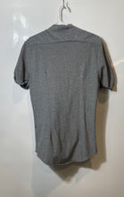 Load image into Gallery viewer, Zara Mens Gray Collared Slim Fit Short Sleeve Button-Up Shirt Size Large
