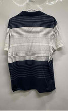 Load image into Gallery viewer, Hugo Boss Mens Blue White Striped Mercerised Cotton Short Sleeve Polo Shirt XXL
