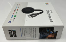 Load image into Gallery viewer, Google Chromecast 2nd Generation Black Portable Media Streaming Device In Box
