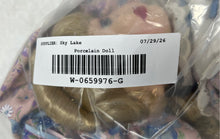 Load image into Gallery viewer, Blonde Curly Hair Blue Eyes Porcelain Doll With Multicolor Floral Outfit
