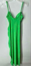 Load image into Gallery viewer, Zara Womens Green Sleeveless Ruched Cowl Neck Wrap Dress Size Small
