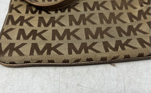 Load image into Gallery viewer, Michael Kors Womens Brown Signature Print Adjustable Strap Zip Top Crossbody Bag
