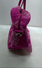 Load image into Gallery viewer, Vera Bradley Womens Pink Paisley Quilted Inner Pocket Zip Top Duffle Handbag
