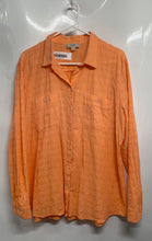 Load image into Gallery viewer, Loft Womens Orange Long Sleeve Pockets Regular Fit Button-Up Shirt Size XL
