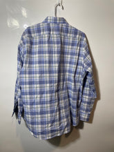 Load image into Gallery viewer, Tommy Hilfiger Mens Blue White Plaid Slim Fit Long Sleeve Dress Shirt Size XL
