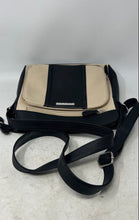 Load image into Gallery viewer, Nine West Womens Black Beige Leather Adjustable Strap Zip Top Crossbody Bag
