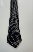Load image into Gallery viewer, Polo By Ralph Lauren Mens Black White Printed Bar Track Adjustable Pointed Tie

