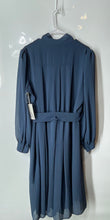 Load image into Gallery viewer, Worthington Womens Blue Belted Tie Neck Fit &amp; Flare Dress Size XL With Tag

