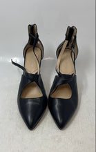 Load image into Gallery viewer, Adrienne Vittadini Womens Black Leather Stiletto Ankle Strap Heels Size 9M
