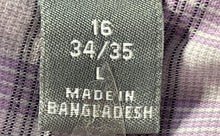 Load image into Gallery viewer, Michael Kors Mens Light Purple Plaid Slim Fit Stretch Dress Shirt Sz L 16 34/35
