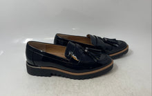 Load image into Gallery viewer, Franco Sarto Womens Carolynn Lug Black Formal Loafer Dress Shoes Size 9.5
