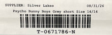 Load image into Gallery viewer, Psycho Bunny Boys Gray Elastic Waist Drawstring Sweat Shorts Size 14/16
