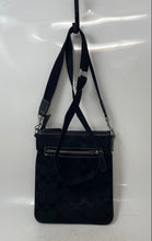 Load image into Gallery viewer, Coach Womens Black Monogram Outer Pockets Adjustable Strap Crossbody Bag
