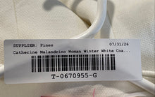 Load image into Gallery viewer, Catherine Malandrino Womens White 3/4 Sleeve Collarless Open Front Overcoat Sz 4
