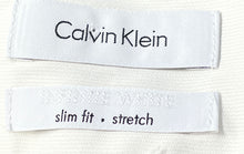 Load image into Gallery viewer, Calvin Klein Mens White Long Sleeve Slim Fit Stretch Dress Shirt Size 17.5
