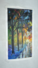 Load image into Gallery viewer, Winter Alley Multicolor Trees Landscape Wall Decor Modern Art Painting
