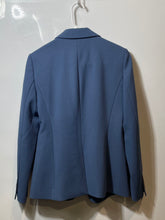 Load image into Gallery viewer, Ann Taylor Womens Blue Long Sleeve Pockets Notch Lapel One-Button Blazer Size 0
