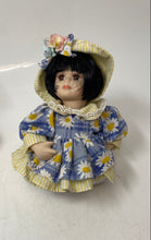 Load image into Gallery viewer, Small Collectible Porcelain Cutie Dolls In Ladybug &amp; Daisy Flower Outfits 2 Pcs
