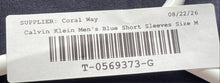 Load image into Gallery viewer, Calvin Klein Mens Blue Pima Cotton Short Sleeve Pullover T-Shirt Size Medium
