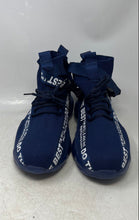 Load image into Gallery viewer, Furuian Do The Best Mens Blue White Lace-Up Mid Top Sneaker Shoes Size 13
