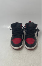 Load image into Gallery viewer, Nike Kids Air Jordan 1 Mid DM9651-001 Black Red Lace-Up Sneaker Shoes Size 11.5C
