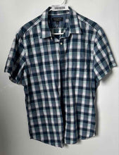 Load image into Gallery viewer, Banana Republic Mens Blue White Plaid Soft Wash Standard Fit Button-Up Shirt L
