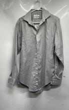 Load image into Gallery viewer, Calvin Klein Mens Gray Printed Steel+ Slim Fit Stretch Dress Shirt Sz 15.5 32/33
