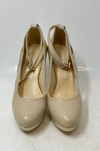 Load image into Gallery viewer, Rizzoli Womens Beige Leather Ankle Strap Stiletto Pump Heels Size EUR 38
