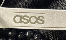 Load image into Gallery viewer, Asos Womens Black White Formal Back Zip Long Sleeve Beaded Sheath Dress Size 12

